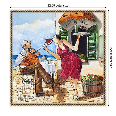 Amanti Art Wine And Music Framed Canvas Wall Art