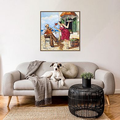 Amanti Art Wine And Music Framed Canvas Wall Art