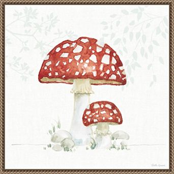 Amanti Art Woodland Love Red Mushroom Framed Canvas Wall Art