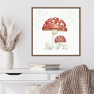 Amanti Art Woodland Love Red Mushroom Framed Canvas Wall Art