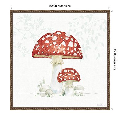 Amanti Art Woodland Love Red Mushroom Framed Canvas Wall Art