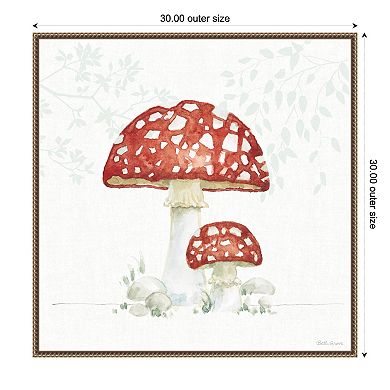 Amanti Art Woodland Love Red Mushroom Framed Canvas Wall Art