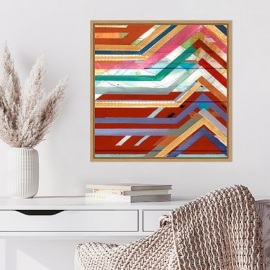 Amanti Art Zig Zag V Art Framed Canvas Wall Art