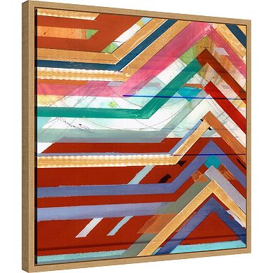 Amanti Art Zig Zag V Art Framed Canvas Wall Art