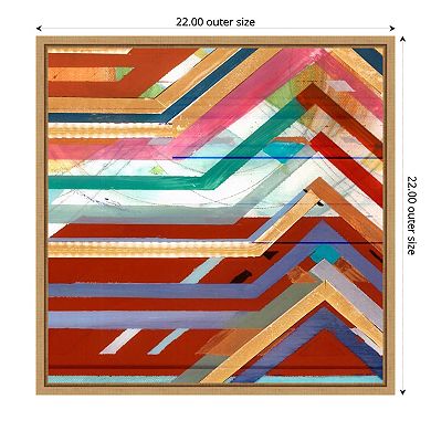 Amanti Art Zig Zag V Art Framed Canvas Wall Art