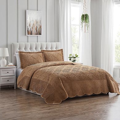VCNY Home Westland Quilted Plush Bedspread Set