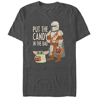 Men's Star Wars The Mandalorian Grogu Put The Candy In The Bag Graphic Tee