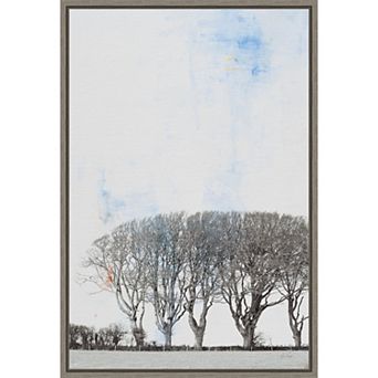 Amanti Art Row of Trees Framed Canvas Wall Art
