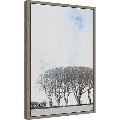 Amanti Art Row of Trees Framed Canvas Wall Art