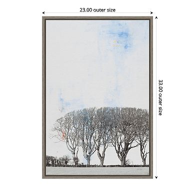 Amanti Art Row of Trees Framed Canvas Wall Art