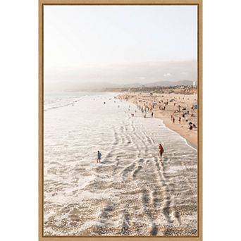 Amanti Art Santa Monica Beach Framed Canvas Wall Art
