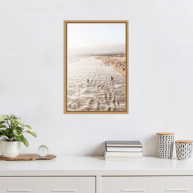 Amanti Art Santa Monica Beach Framed Canvas Wall Art