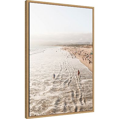 Amanti Art Santa Monica Beach Framed Canvas Wall Art