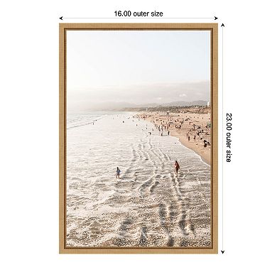 Amanti Art Santa Monica Beach Framed Canvas Wall Art