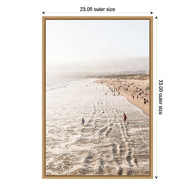 Amanti Art Santa Monica Beach Framed Canvas Wall Art