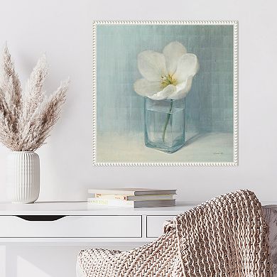 Amanti Art Single White Tulip Framed Canvas Wall Art