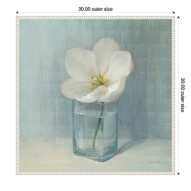 Amanti Art Single White Tulip Framed Canvas Wall Art