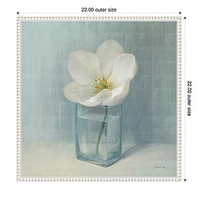 Amanti Art Single White Tulip Framed Canvas Wall Art