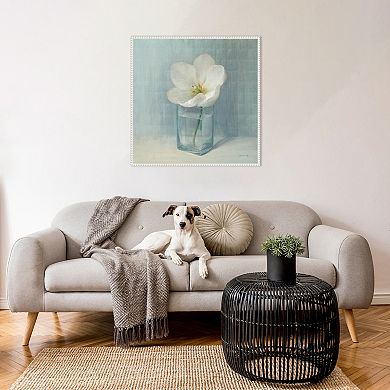 Amanti Art Single White Tulip Framed Canvas Wall Art