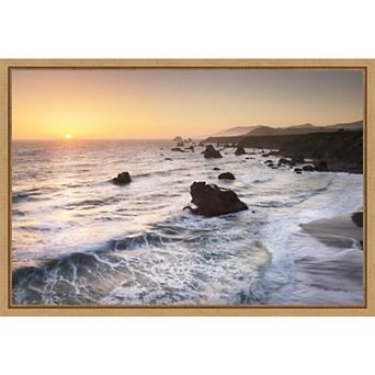 Amanti Art Sonoma Beach Sunset Framed Canvas Wall Art