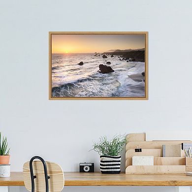 Amanti Art Sonoma Beach Sunset Framed Canvas Wall Art