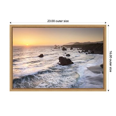 Amanti Art Sonoma Beach Sunset Framed Canvas Wall Art