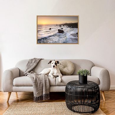 Amanti Art Sonoma Beach Sunset Framed Canvas Wall Art