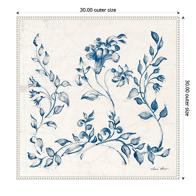 Amanti Art Swedish Tile IV Blue by Cheri Blum Canvas Wall Art