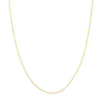Color Romance 14k Gold Bar Station Cable Chain Necklace