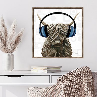 Amanti Art Music Cow Blue Crop by Yvette St. Amant Canvas Wall Art