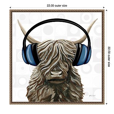 Amanti Art Music Cow Blue Crop by Yvette St. Amant Canvas Wall Art