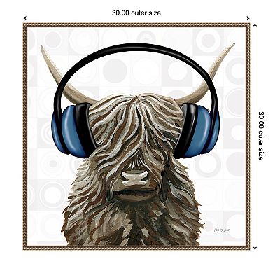 Amanti Art Music Cow Blue Crop by Yvette St. Amant Canvas Wall Art