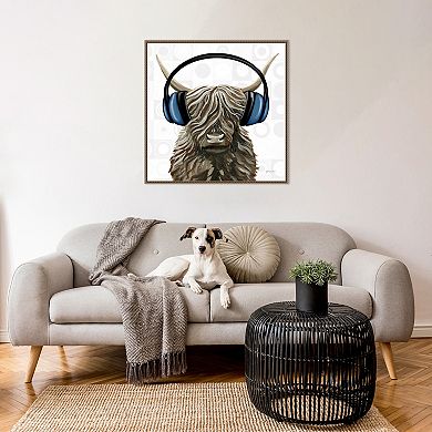Amanti Art Music Cow Blue Crop by Yvette St. Amant Canvas Wall Art