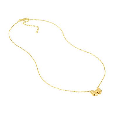 Color Romance 14k Gold Bow Adjustable Pendant Necklace