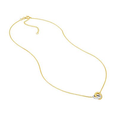 Color Romance Two Tone 14k Gold Interlocking Circles Necklace