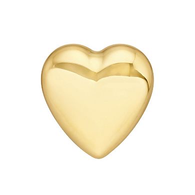 Color Romance 14k Gold Puffed Heart Stud Earrings