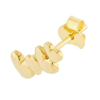 Color Romance 14k Gold Multi Heart Stud Earrings