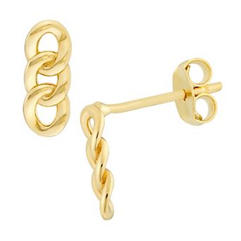 Color Romance 14k Gold Triple Link Drop Earrings