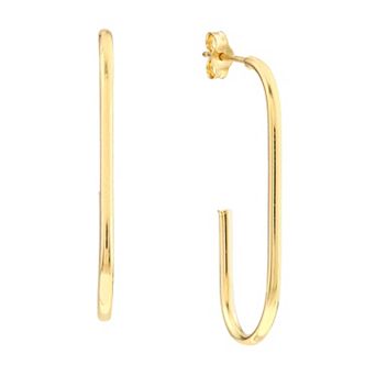 Color Romance 14k Gold Curved Hollow Wire Earrings