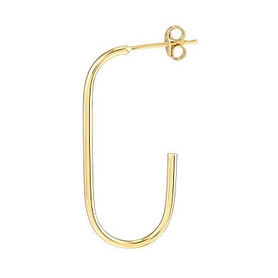 Color Romance 14k Gold Curved Hollow Wire Earrings