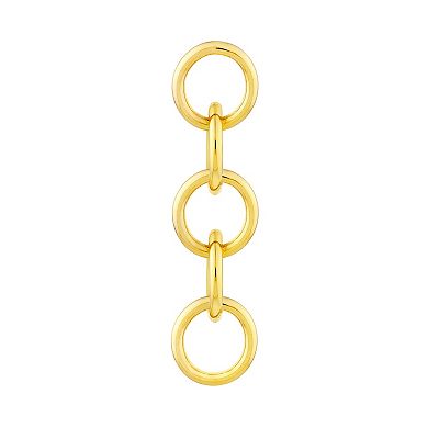 Color Romance 14k Gold Round Link Linear Drop Earrings