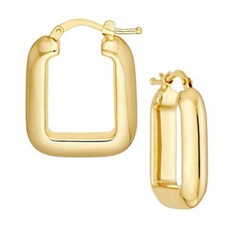 Color Romance 14k Gold Square Hoop Earrings