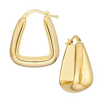 Color Romance 14k Gold Triangle Hoop Earrings