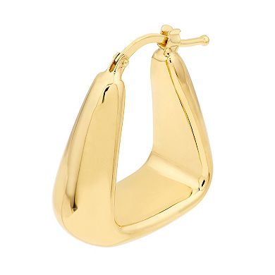 Color Romance 14k Gold Triangle Hoop Earrings