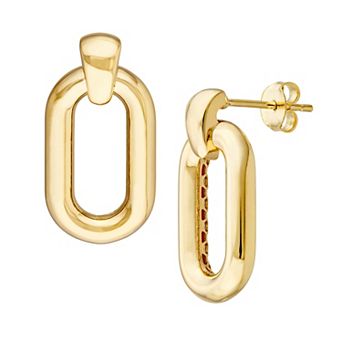 Color Romance Gold Tone Oval Door Knocker Earrings