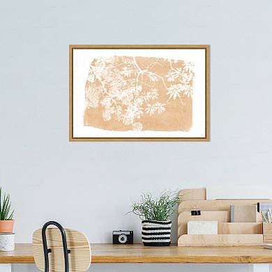 Amanti Art Orange Tree Foliage Silhouette by Amini54 Canvas Wall Art