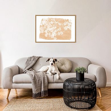 Amanti Art Orange Tree Foliage Silhouette by Amini54 Canvas Wall Art