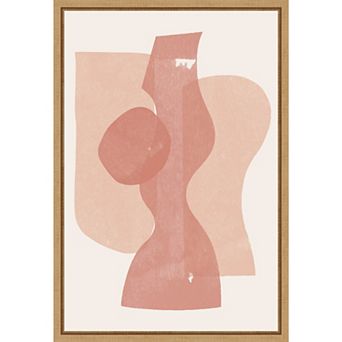 Amanti Art Peach Paper Cut Composition No 1 Framed Canvas Wall Art