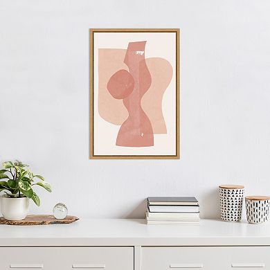 Amanti Art Peach Paper Cut Composition No 1 Framed Canvas Wall Art