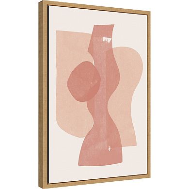 Amanti Art Peach Paper Cut Composition No 1 Framed Canvas Wall Art
